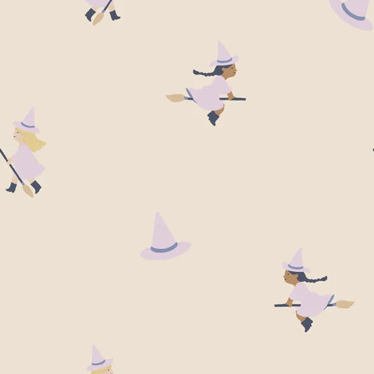 Family Fabrics - Flying Witches Lilac