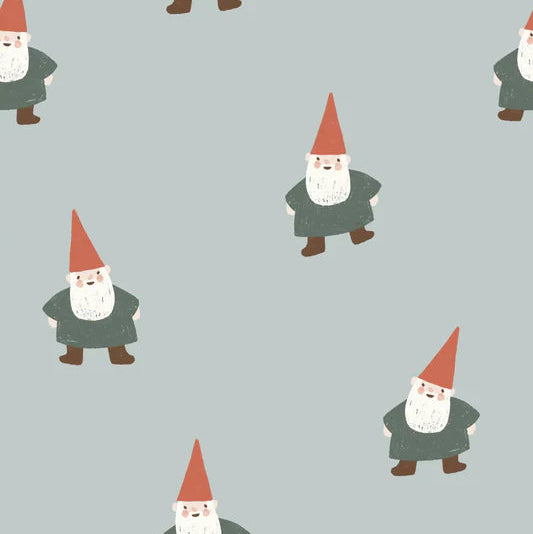 Family Fabrics - Christmas Gnome Blue - Small Scale