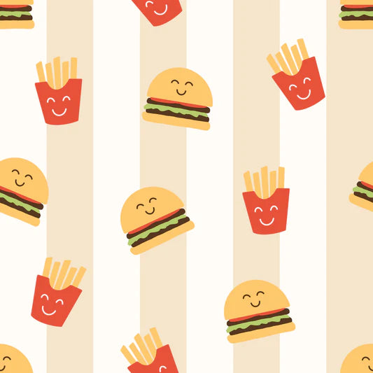 Family Fabrics - Smiley Foods Stripes
