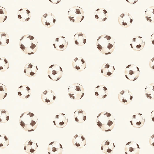 Family Fabrics - Soccer Off White