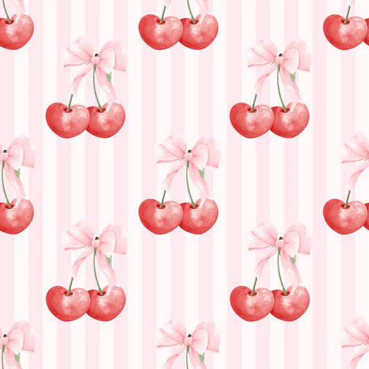 Family Fabrics - Cherries and Stripes