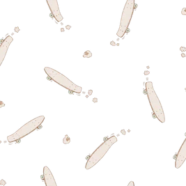 Family Fabrics - Eva Catharina - Skate party blue wheels