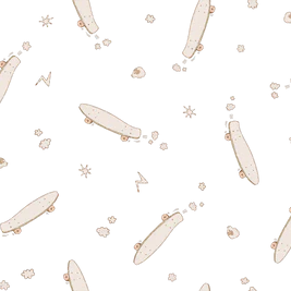 Family Fabrics - Eva Catharina - Skate party pink wheels