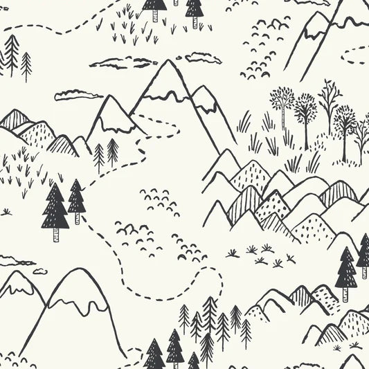 Family Fabrics - Hufton Studio - Mountain Top Navy Blue