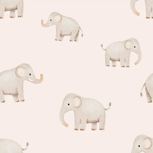 Family Fabrics - Zanet From Wonderland - Safari Elephant Ivory