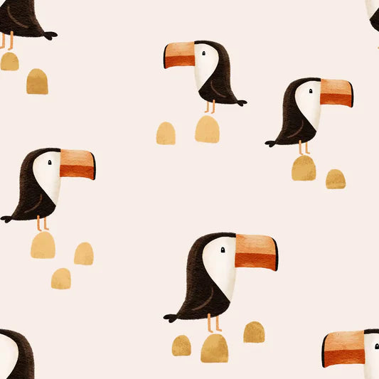 Family Fabrics - Zanet From Wonderland - Safari Toucan Ivory