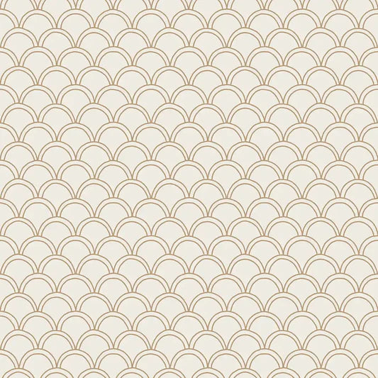 Family Fabrics - Zanet From Wonderland - Scallops Beige