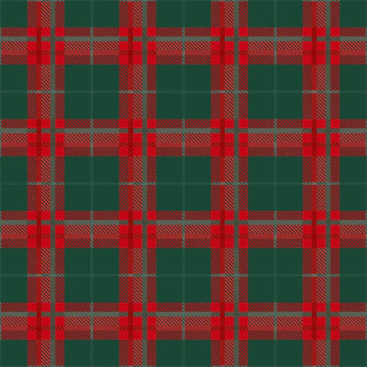 Family Fabrics - Zanet From Wonderland - Christmas Tartan Green