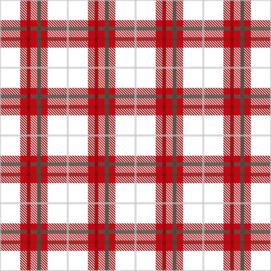 Family Fabrics - Zanet From Wonderland - Christmas Tartan White