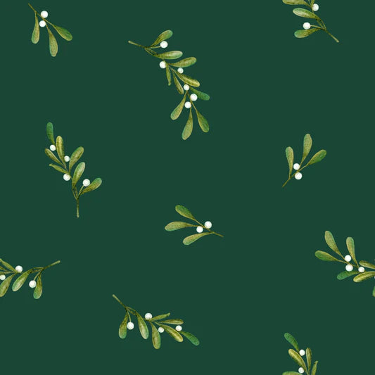 Family Fabrics - Zanet From Wonderland - Mistletoe Green