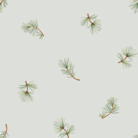 Family Fabrics - Zanet From Wonderland - Pine Twigs Sprinkled Sage