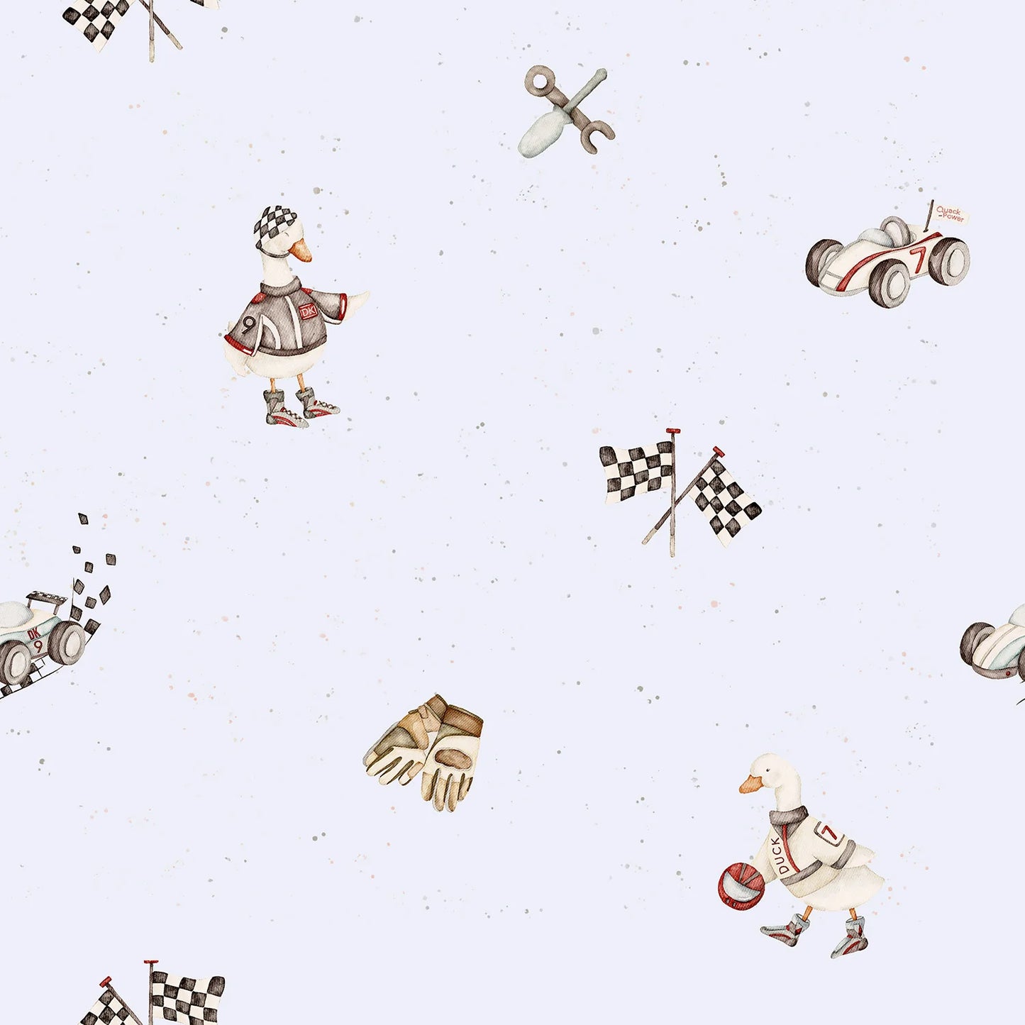 Family Fabrics - Brush & Bear - Pit Quack Blue