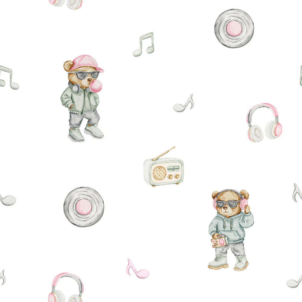 Family Fabrics - Brush & Bear - Cool Beats