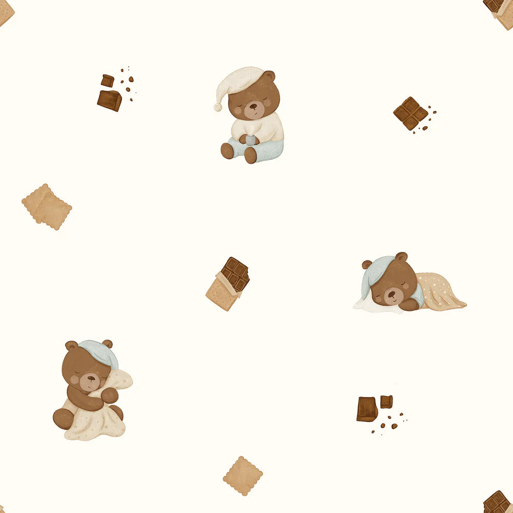 Family Fabrics - Brush & Bear - Choco Bears