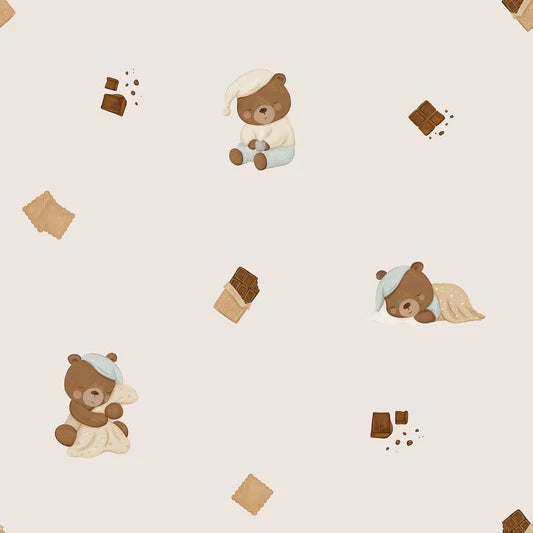 Family Fabrics - Brush & Bear - Choco Bears Hazelnut