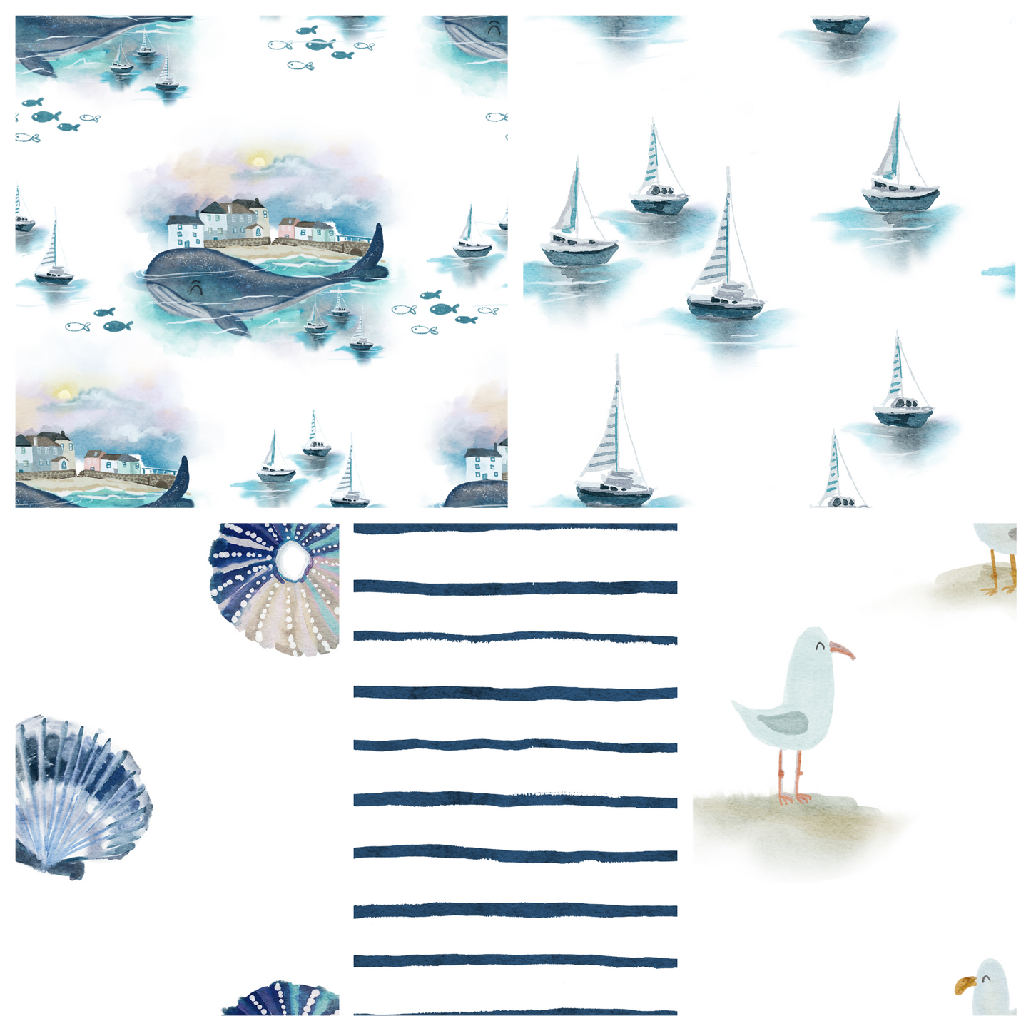 Tatra Cottage - Stripes - Whale at St. Ives Collection