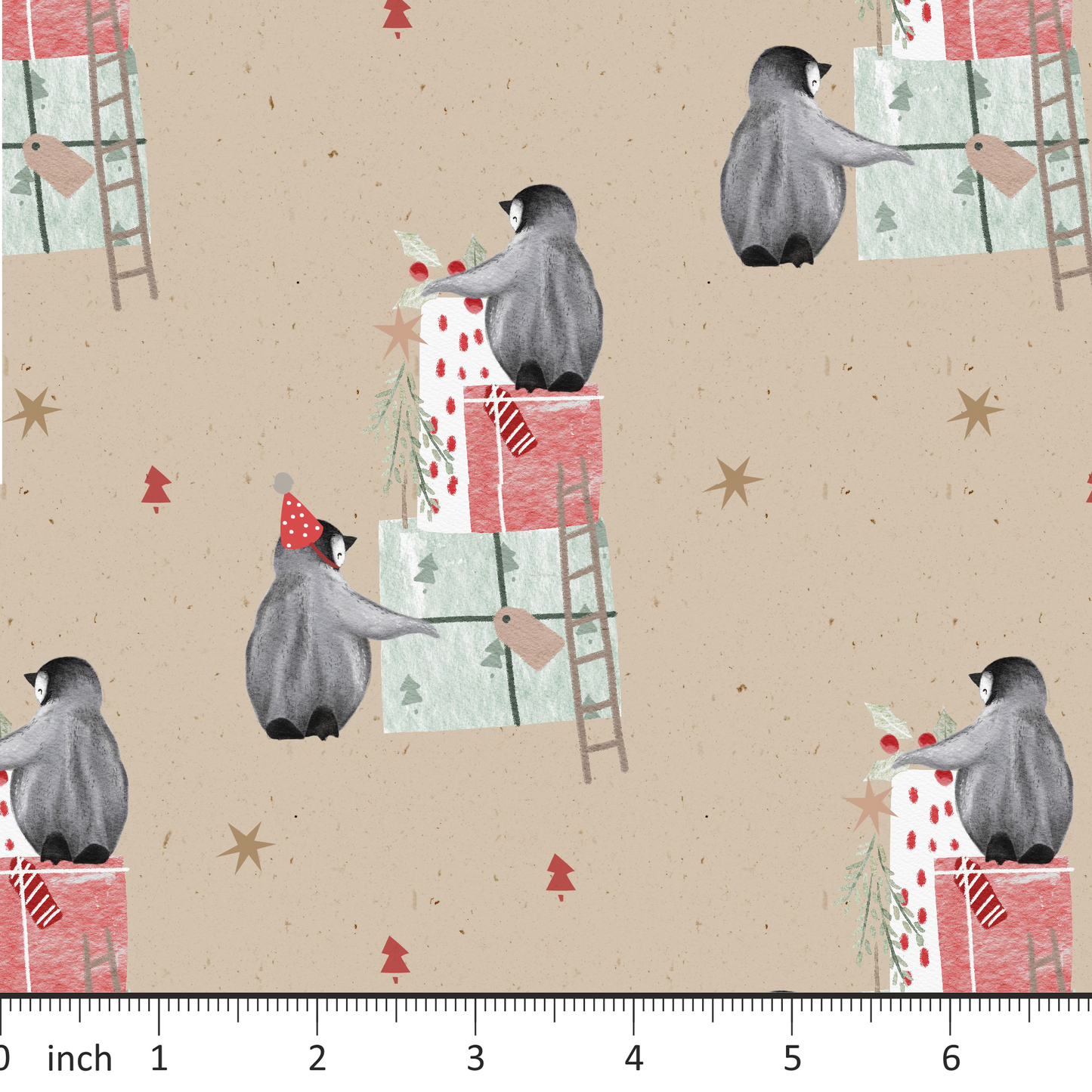 Lumelo and Ginger - Buddies - on Suede - Penguins - Little Rhody Exclusive Colorway