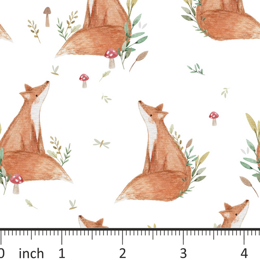 Lumelo and Ginger - Fern - on White - Fox - Little Rhody Exclusive Colorway