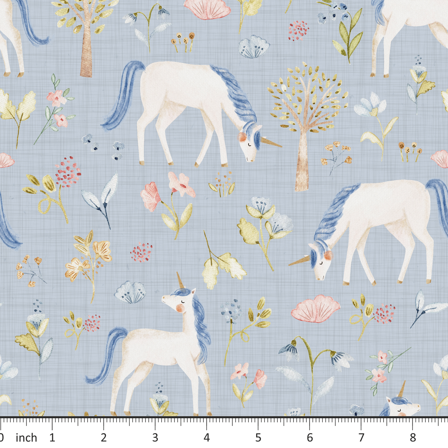 Lumelo and Ginger - Iris - Unicorns on Blue