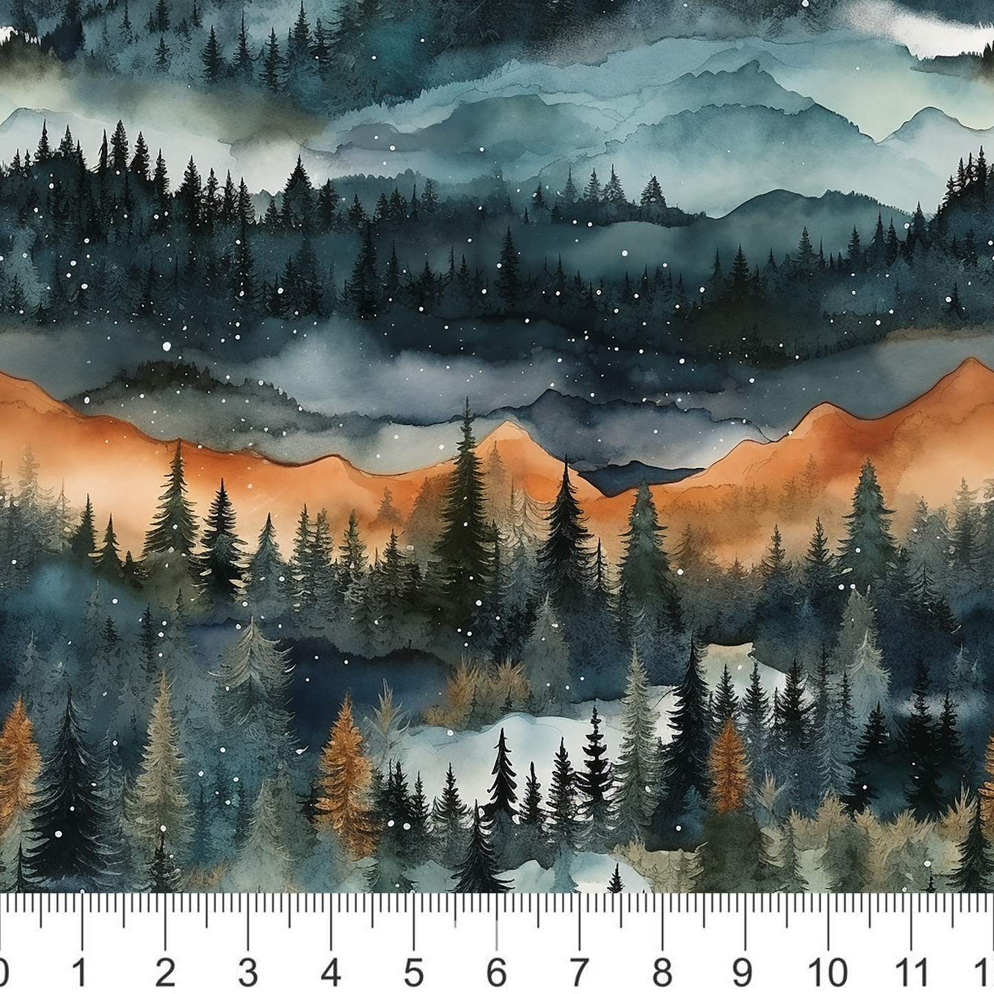 Fiery Mountain - Navy and Orange