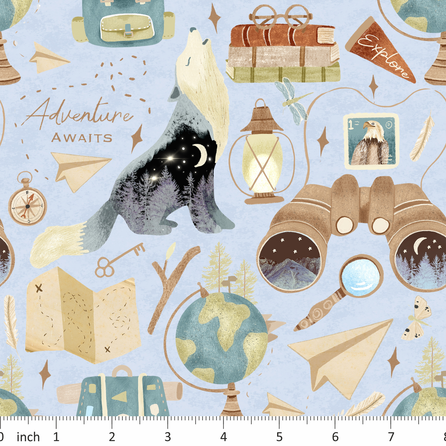 Adventure Awaits - on Light Blue