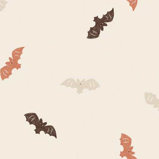 Family Fabrics - Bats Terracotta - Large Scale