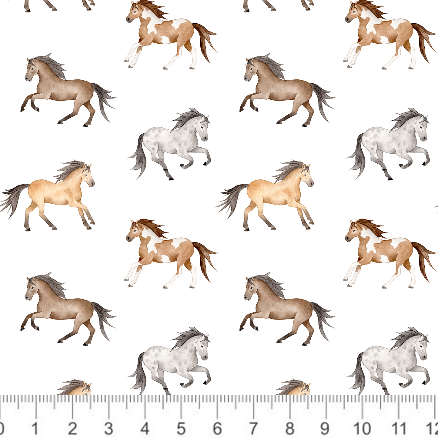 Abi Boyd Designs - Horses on Off White