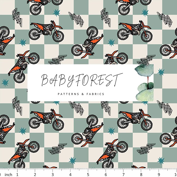 Surf Sun Creative Designs - Dirt Bikes - Checkerboard