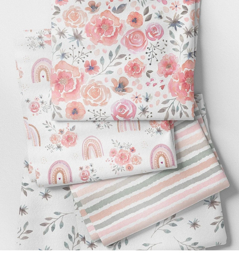 Tatra Cottage - Dreams in Bloom Collection - Rainbow Floral - on Ecru