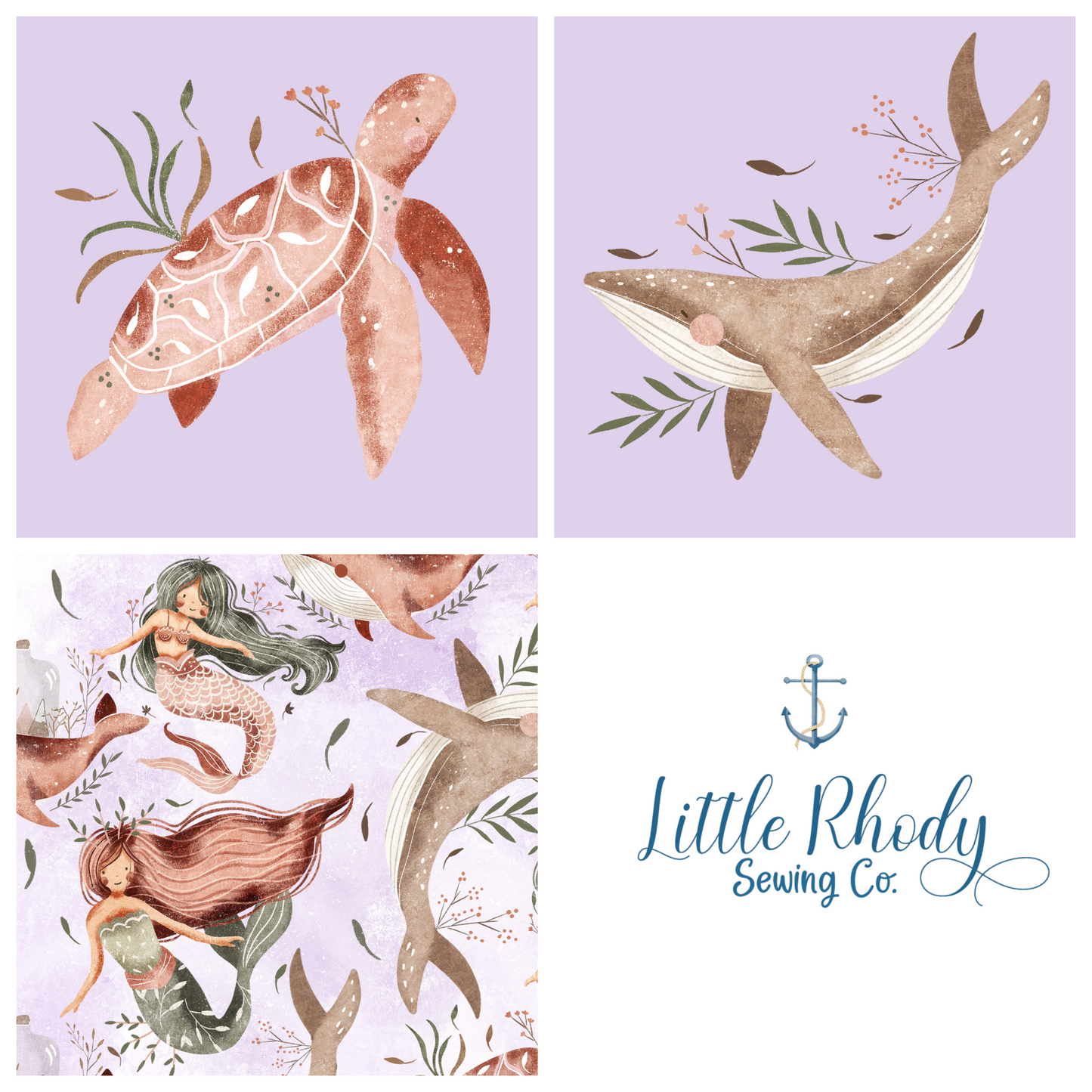 Claire Eddie Art - Harmony - Mermaids - 3 Panel Set