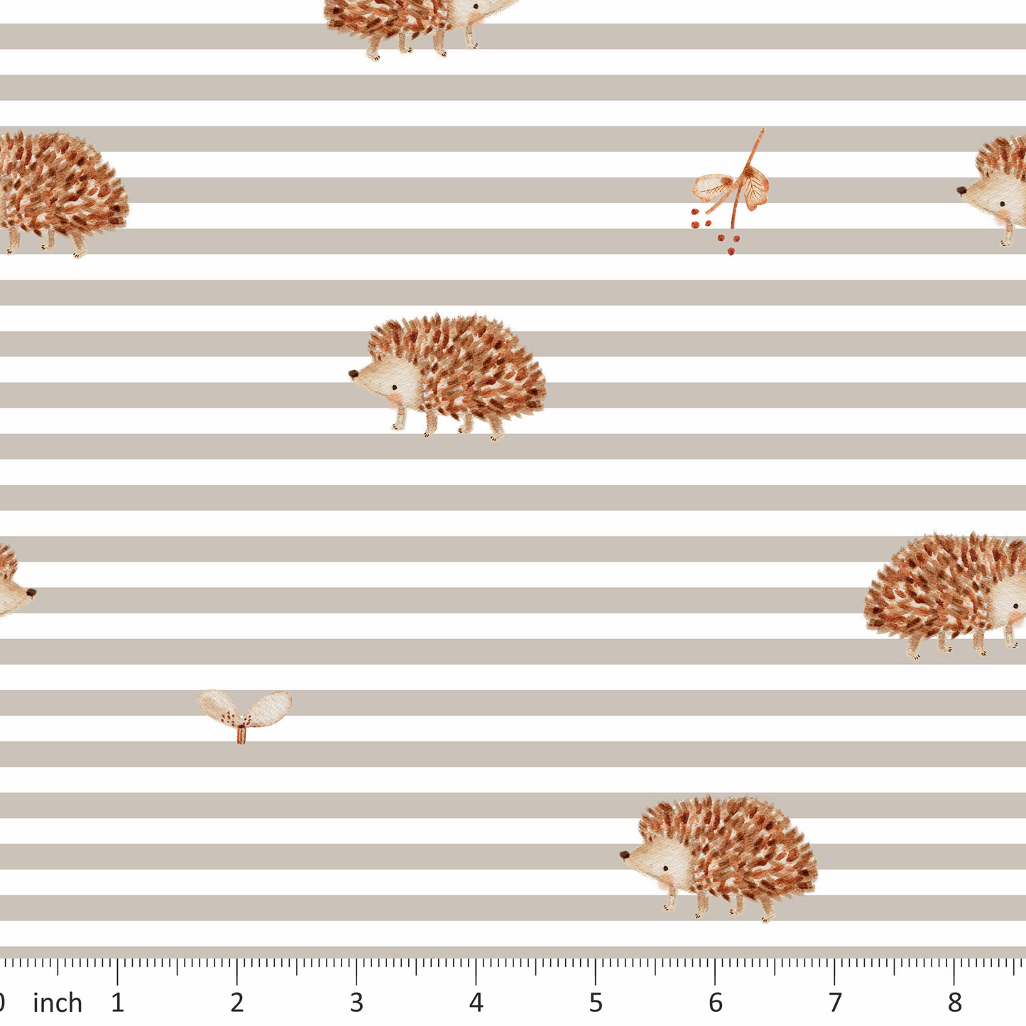 Lumelo and Ginger - Hedge - Taupe Stripes - Hedgehogs