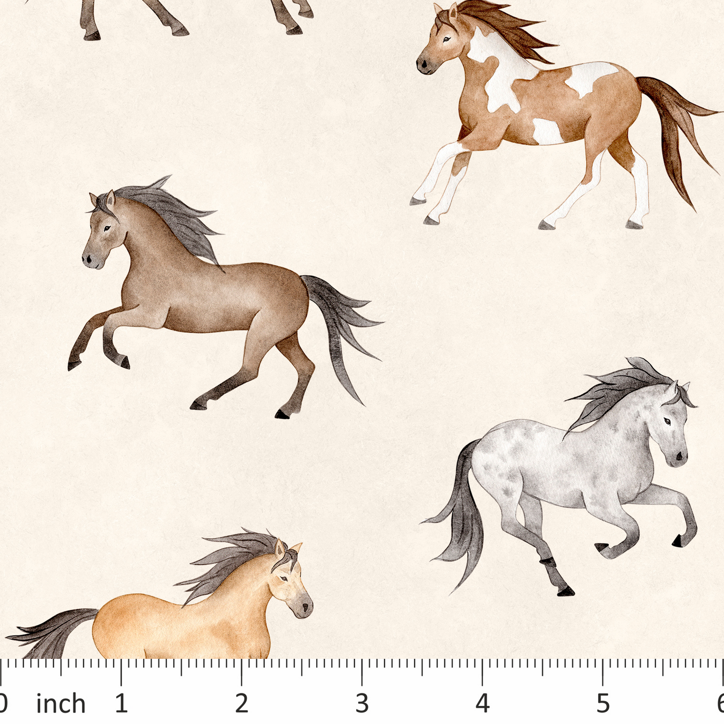Abi Boyd Designs - Horses on Ecru