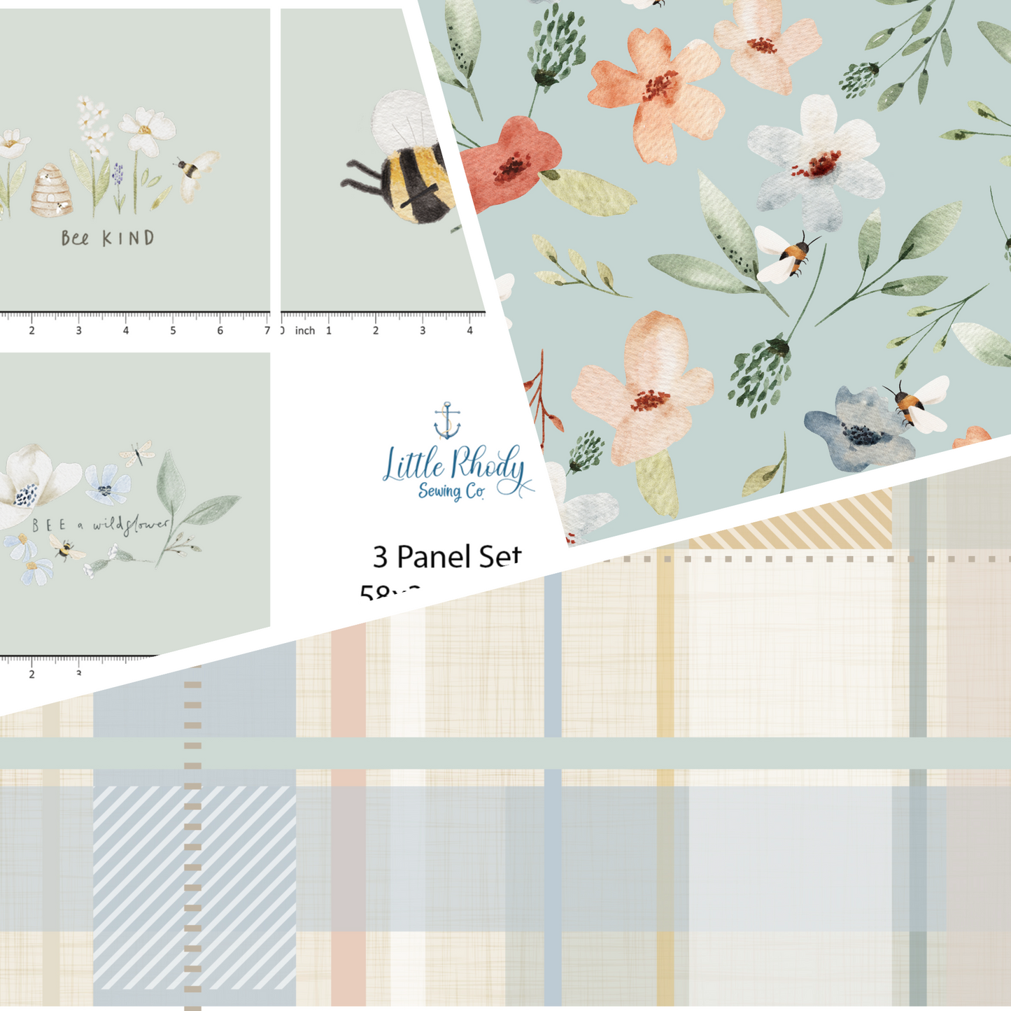 Lumelo and Ginger - Plaid - Linen and Water - Coordinating Fabric