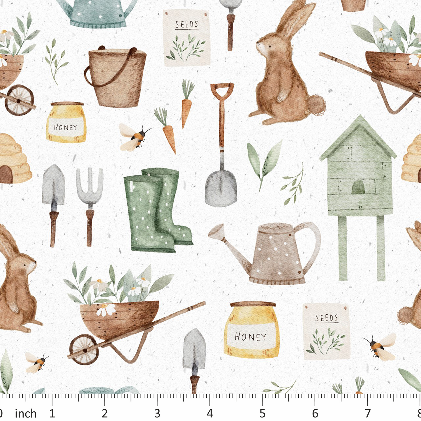 Lumelo and Ginger - Lotties Patch - on Salt - Dark Mint - Rabbit - Bunny - Spring Farm