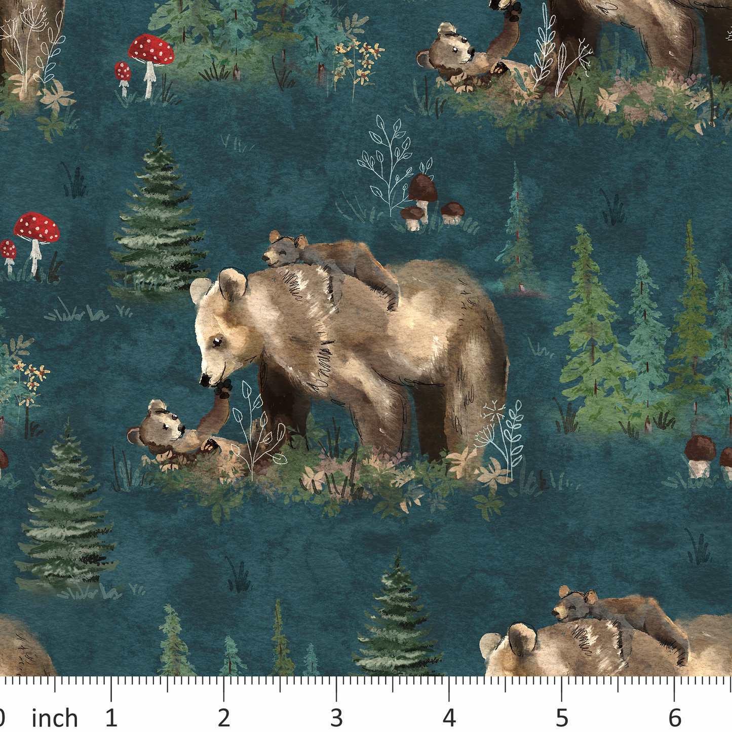 Tatra Cottage - Mama Bear on Dark Teal