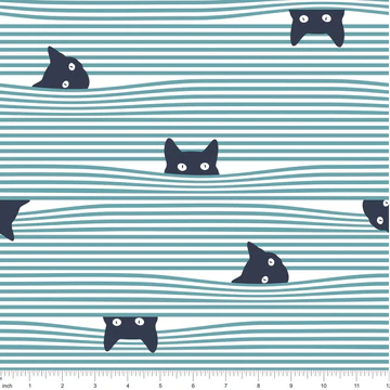 Montana West Design - Cats in Blinds - Teal