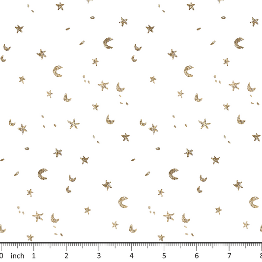 Lumelo and Ginger - Stars on White - Hocus Hall Coordinating Print