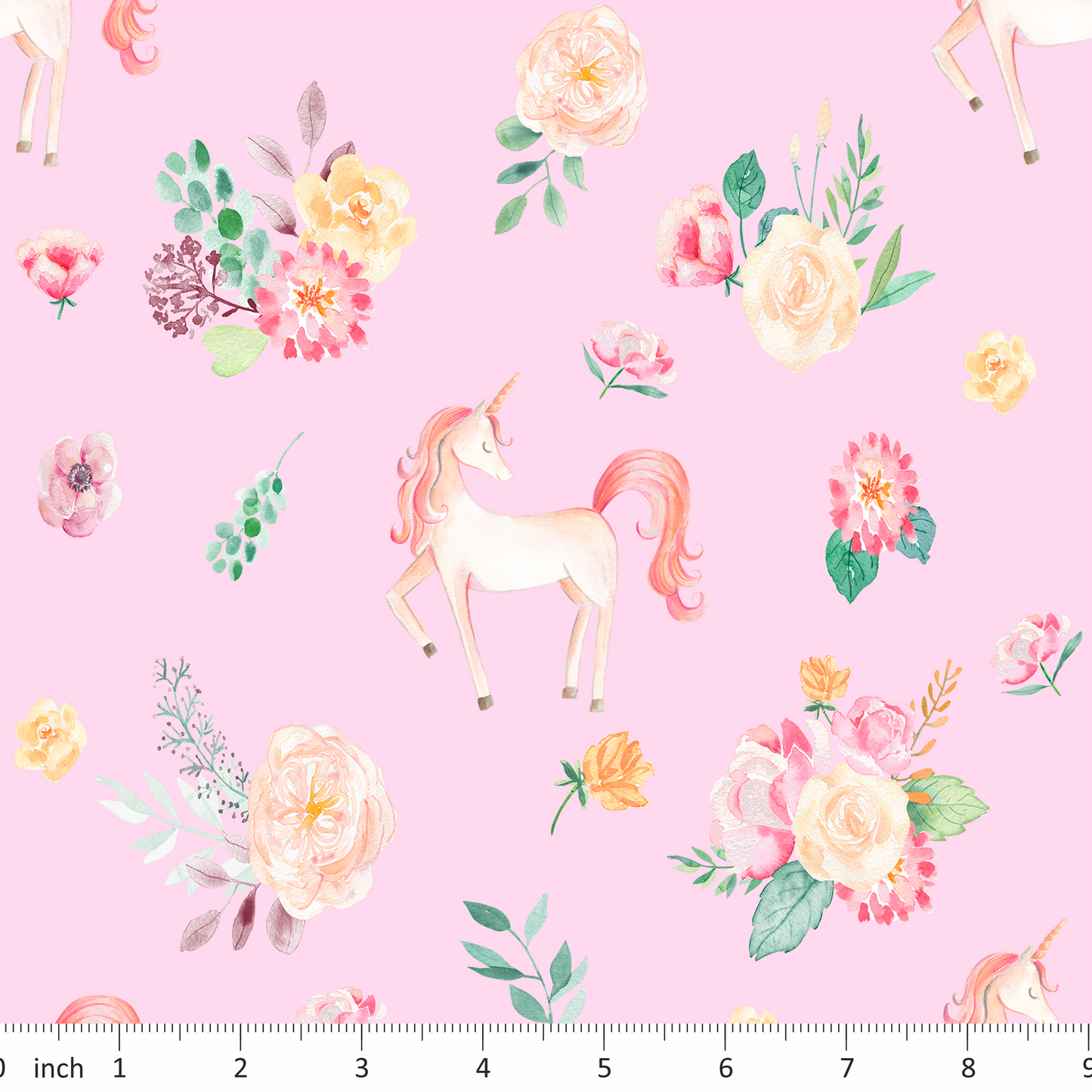 Unicorn Floral on Pink