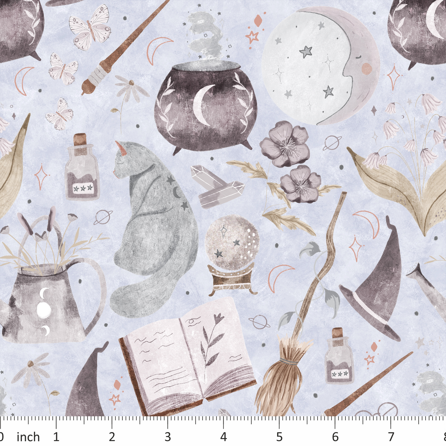 Witchy Night - on Light Blue Gray