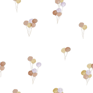 Family Fabrics - Balloons Off White Peach