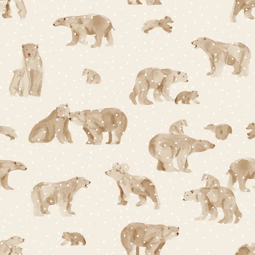 Family Fabrics -  Polar Bear Snow Almond