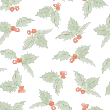 Family Fabrics - Christmas Holly Off White