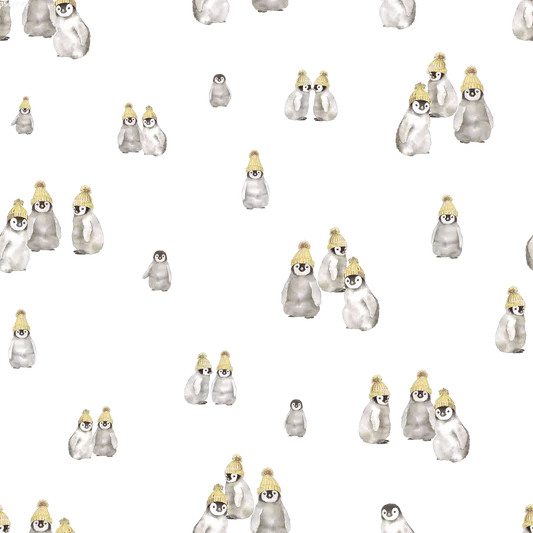 Family Fabrics -  Penguins Yellow Hat