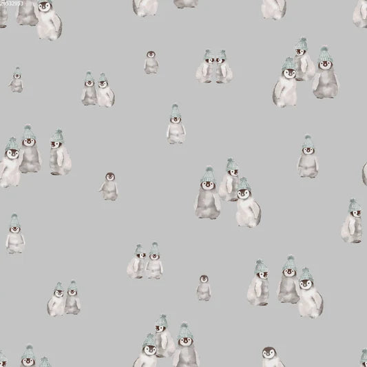 Family Fabrics -  Penguins Hat Green