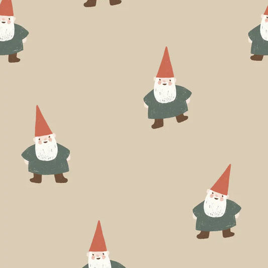 Family Fabrics - Christmas Gnome Beige  - Small Scale