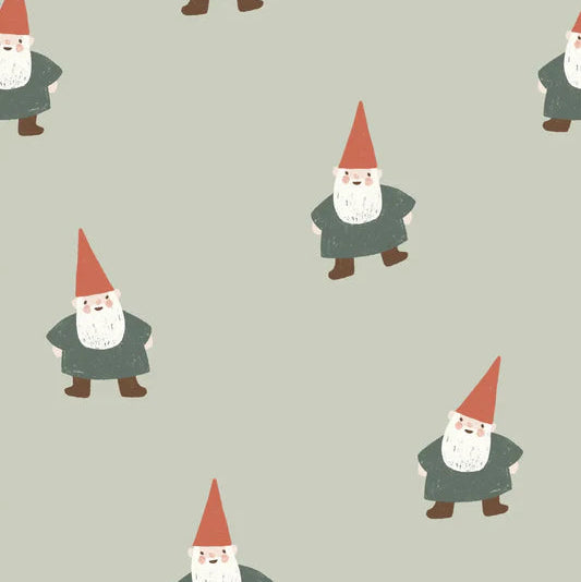 Family Fabrics - Christmas Gnome Green  - Small Scale