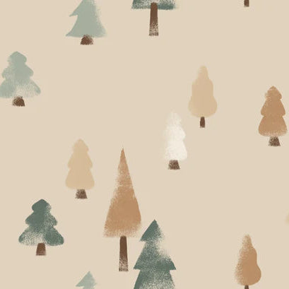 Family Fabrics -  Winter Forest Green Beige