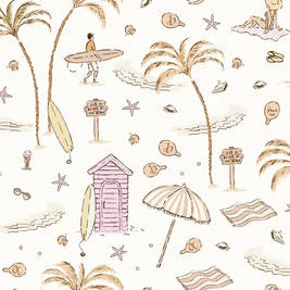 Family Fabrics - Eva Catharina - Beach Life Pink