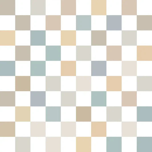Family Fabrics -  Thu Ha Kung - Checkered Blue Brown