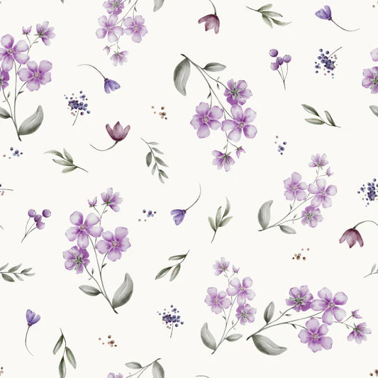 Family Fabrics - Thu Ha Kung - Floral Sarah-Lilac-Off White